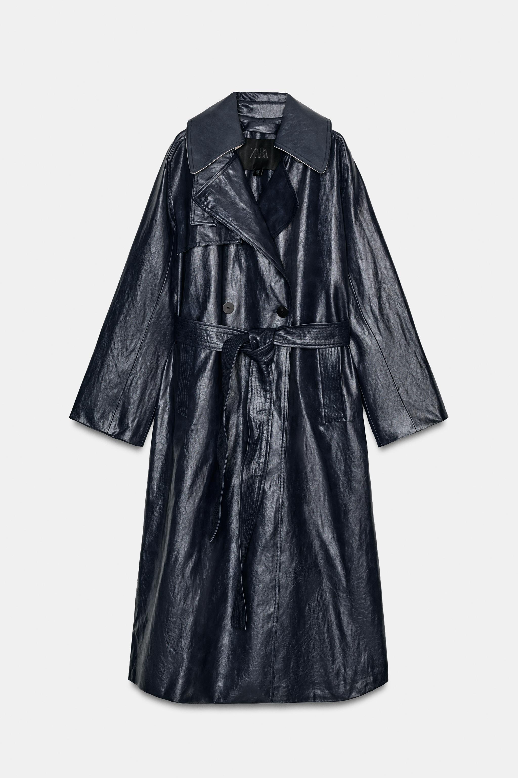 OVERSIZED FAUX LEATHER TRENCH COAT ZW COLLECTION
